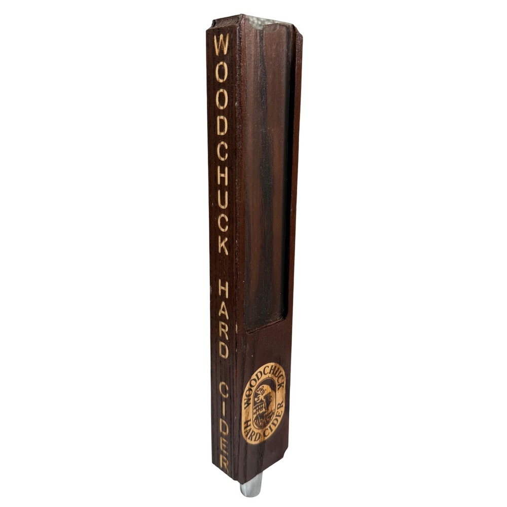 Woodchuck Hard Cider Tap Handle Brown Wood Grain Bar Kegerator Accessory